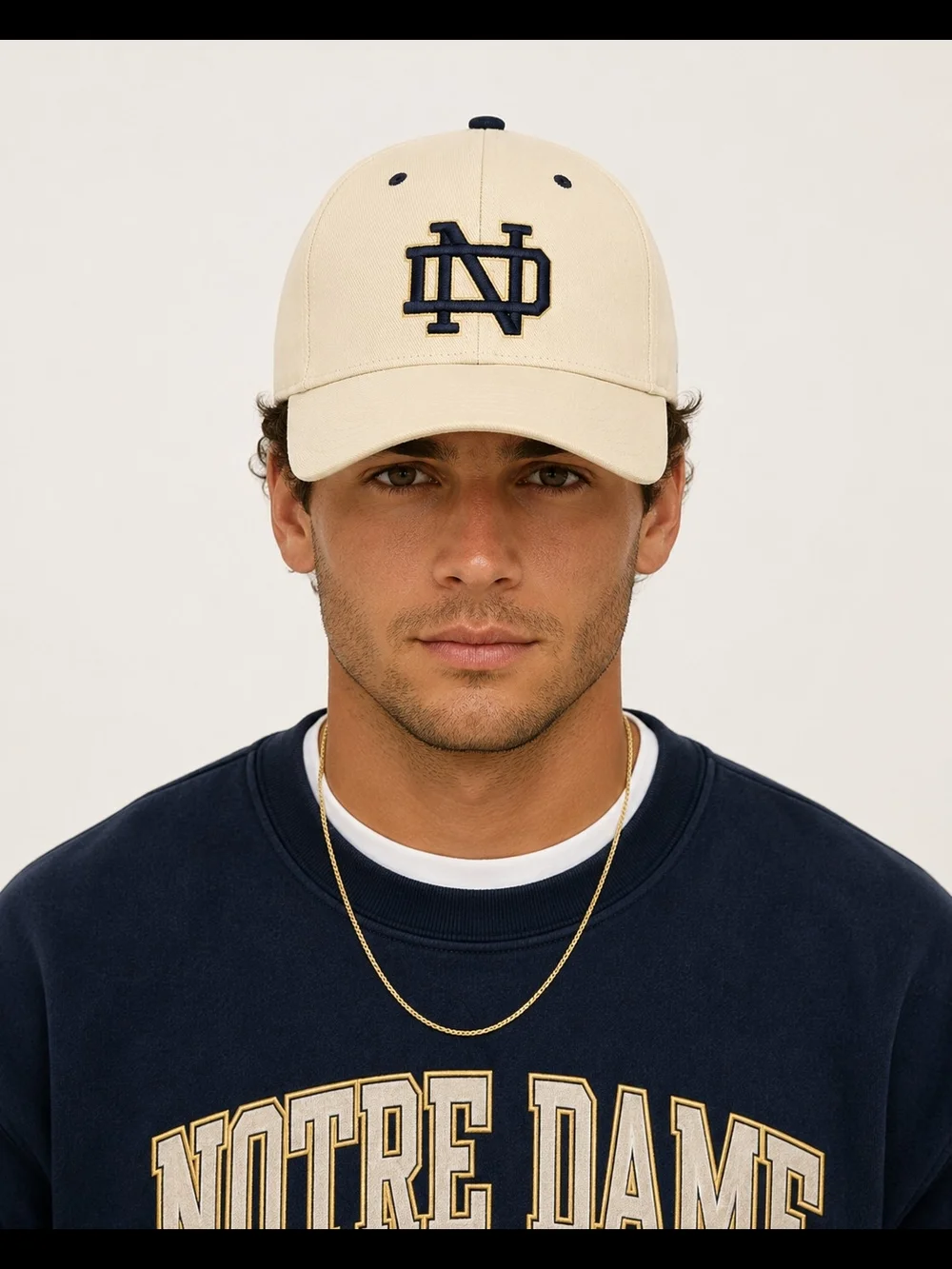 Vintage Notre Dame Fighting Irish Twins Enterprise Fitted Hat 7 3/8 NCAA Cap